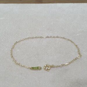 14k solid gold heart link bracelet